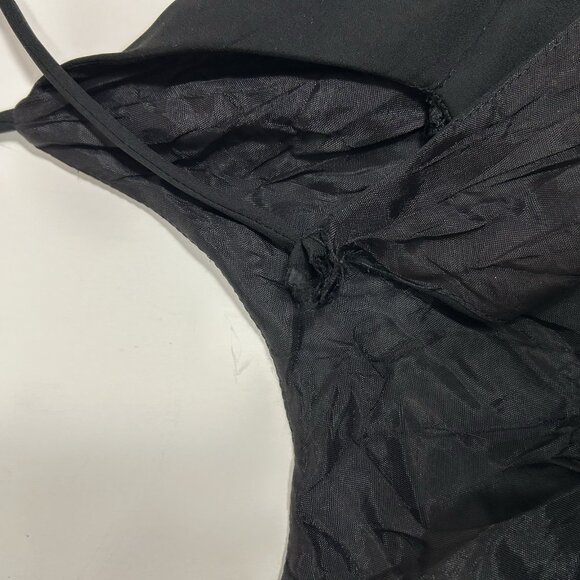 Vtg Unbranded Women Black Open Back Spaghetti Strap Short Dress Fit & Flare L ?! - Picture 10 of 10